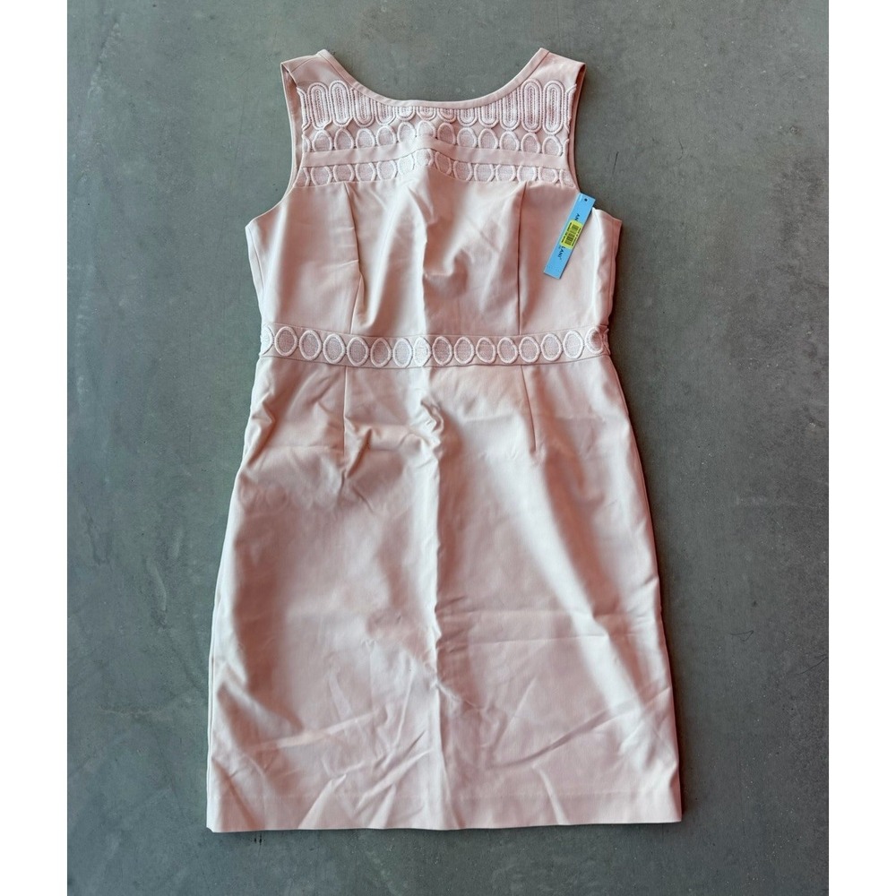 NWT Antonio Melani Agatha Dress 14 Blush Pink Embroidered Sheath MSRP $159